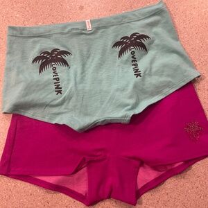 2 NWT Victoria’s Secret Pink Boy shorts Panties Underwear Medium